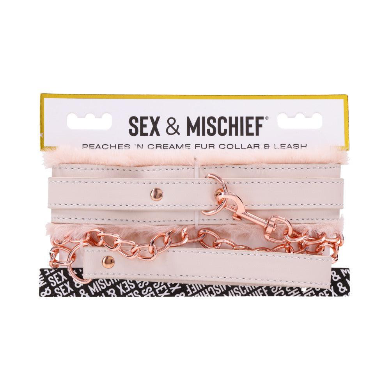 SPORTSHEETS SEX & MISCHIEF PEACHES ‘N CREAME FUR HANDCUFFS