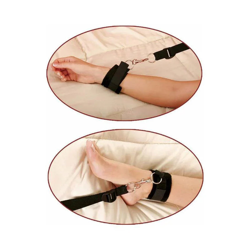 PIPEDREAM FETISH FANTASY SERIES BED BINDINGS RESTRAINT KIT BLACK