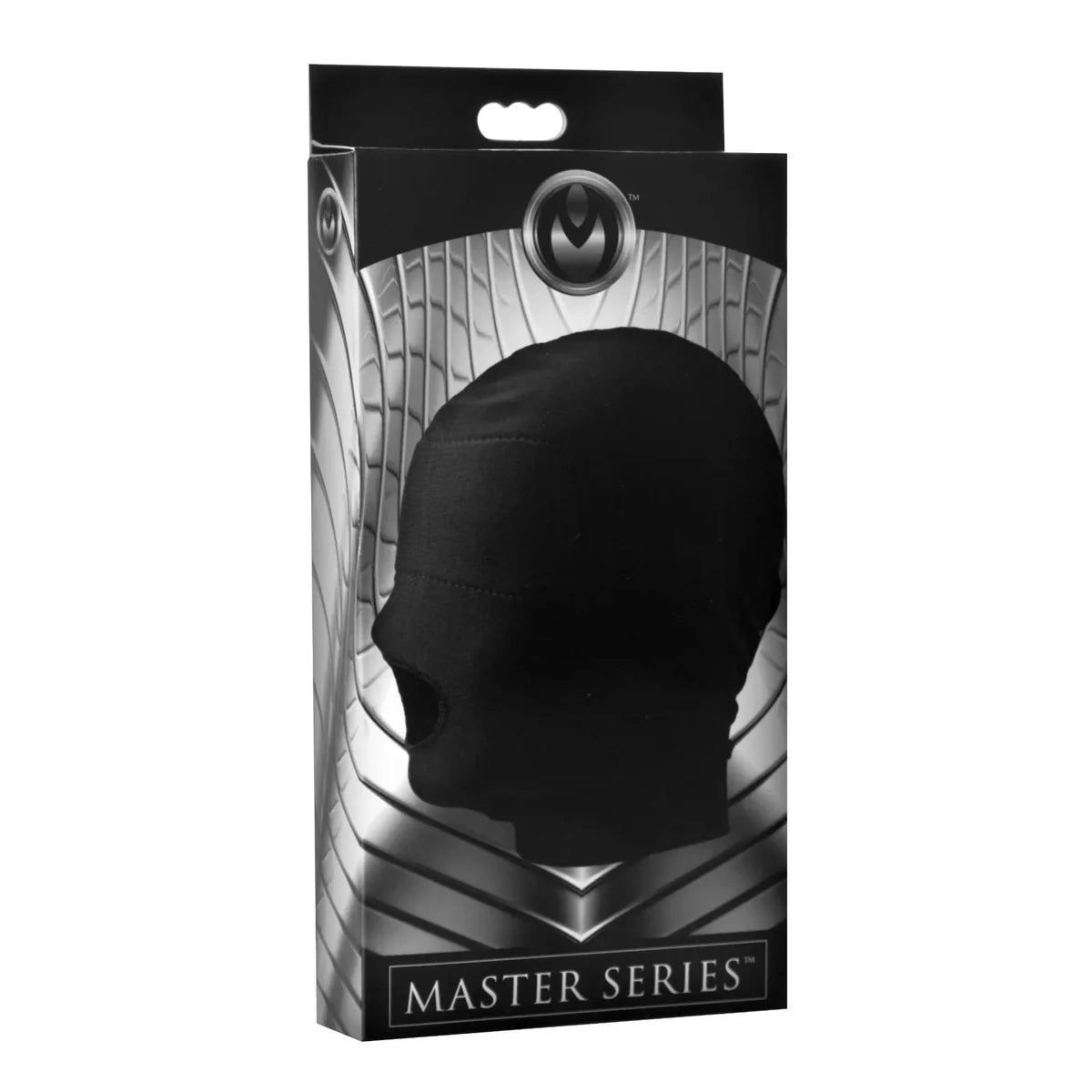 MASTER SERIES DISGUISE OPEN MOUTH HOOD WITH PADDED BLINDFOLD