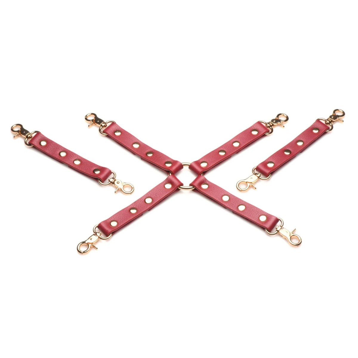 MASTER SERIES CRIMSON CAPTIVE THIGH, WRIST, ANKLE HOG TIE RESTRAINTS