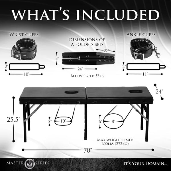 MASTER SERIES EXTREME BONDAGE TABLE – PADDED RESTRAINT PLATFORM
