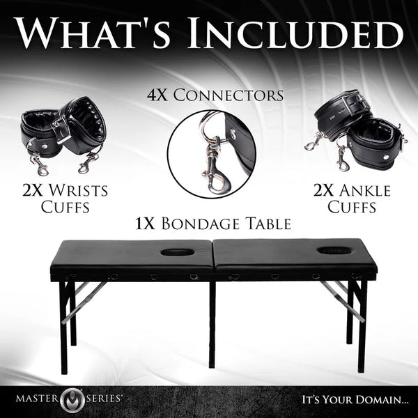 MASTER SERIES EXTREME BONDAGE TABLE – PADDED RESTRAINT PLATFORM