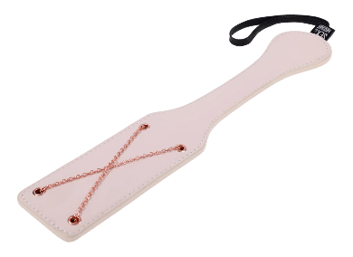 PEACHES N CREAME CHAIN IMPRESSIONS PADDLE – DOUBLE-SIDED FAUX LEATHER SPANKER