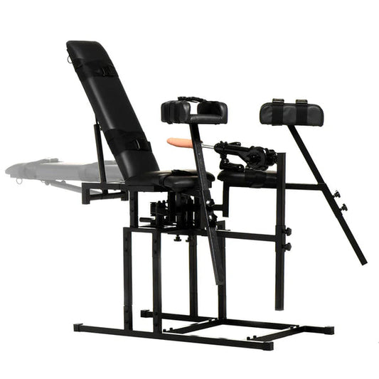 LEG SPREADER OBEDIENCE CHAIR WITH DETACHABLE SEX MACHINE